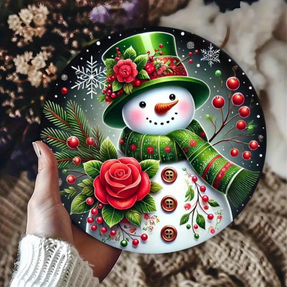 Christmas Snowman Metal Wall Art Decor for Home Office Cafe Bar Garden
