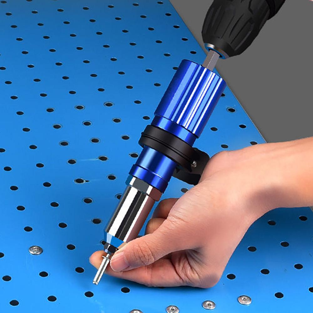 Cordless Electric Rivet Gun Riveting Tool 2.4mm-4.8mm Rivet Nut Gun Drill Adapter Insert Nut Pull Rivet Tool