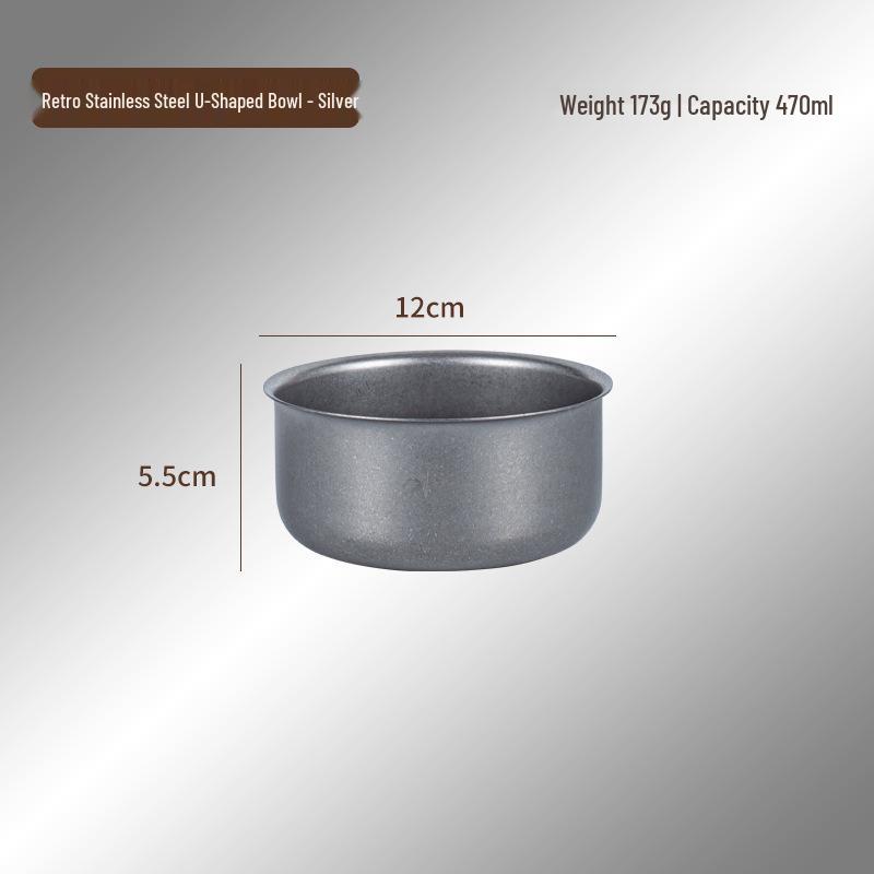 304 Stainless Steel Retro Bowl: Perfect for Rice, Soup, Salad, Dipping Sauces, and Pickled Vegetables. Industrial Style. 12CM
