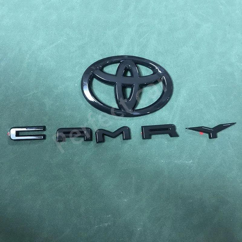 

2pcs Hood Badge Trunk Badge OVERLAY Modification Gloss Black Matte Black Suitable for 2024 2025 9th Generation Toyota Camry