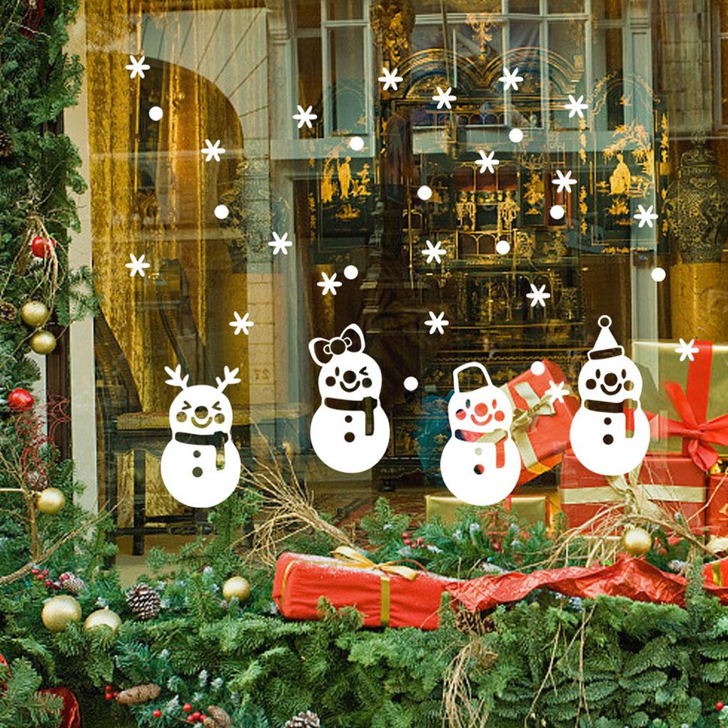 Christmas Snowman Design Wall Sticker Decal Removable PVC Bedroom Living Room Wall Art Mural Decor