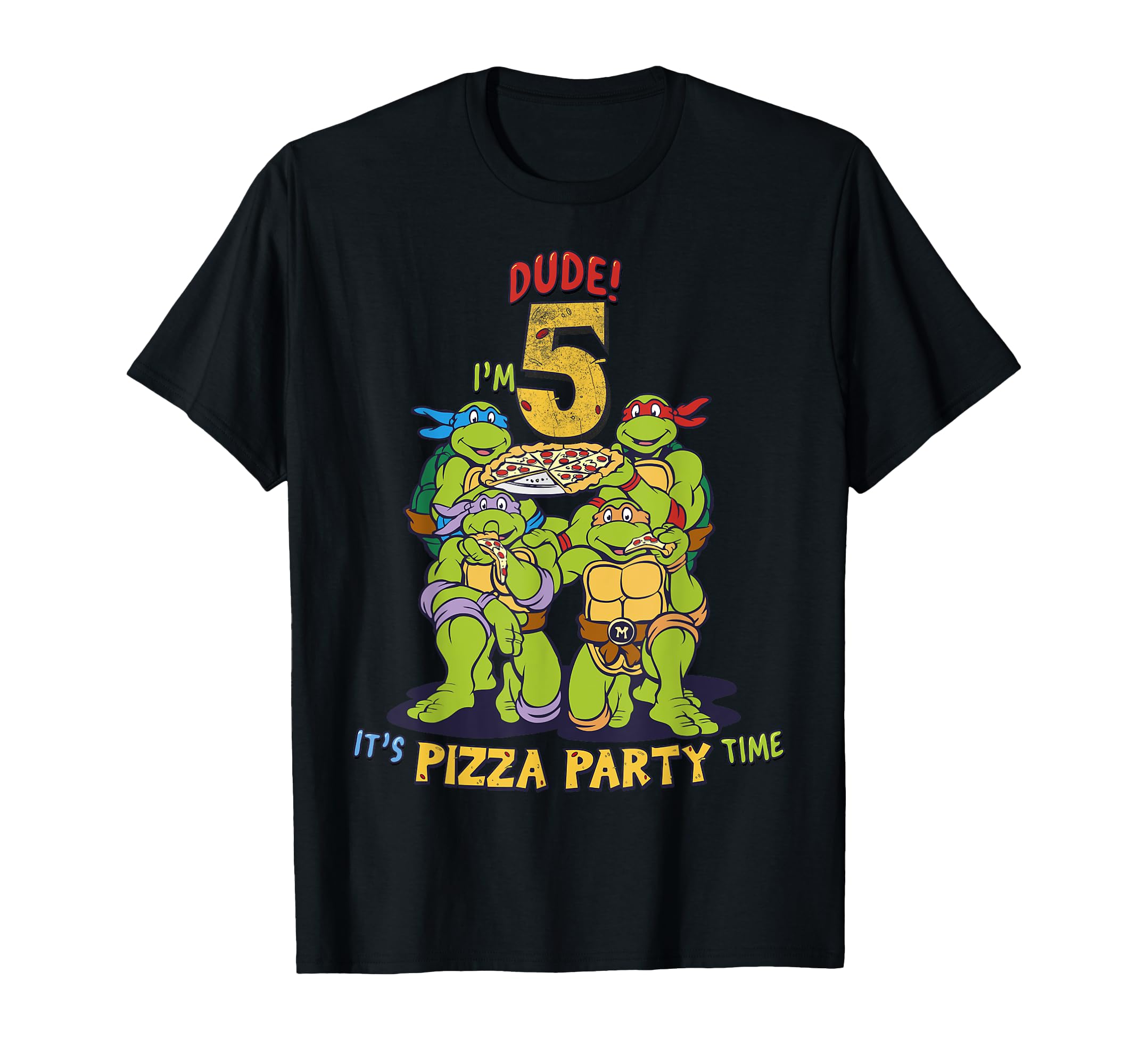 

Футболка «Teenage Mutant Ninja Turtles 5 Dude Pizza Birthday Party I m» чёрный