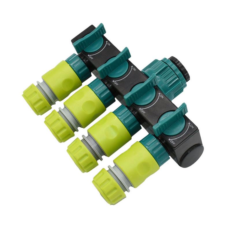 

wxrwxy Drip irrigation 4 way Tap garden Tap splitter irrigation hose faucet adapter cranes 1/2 hose connector 1pcs
