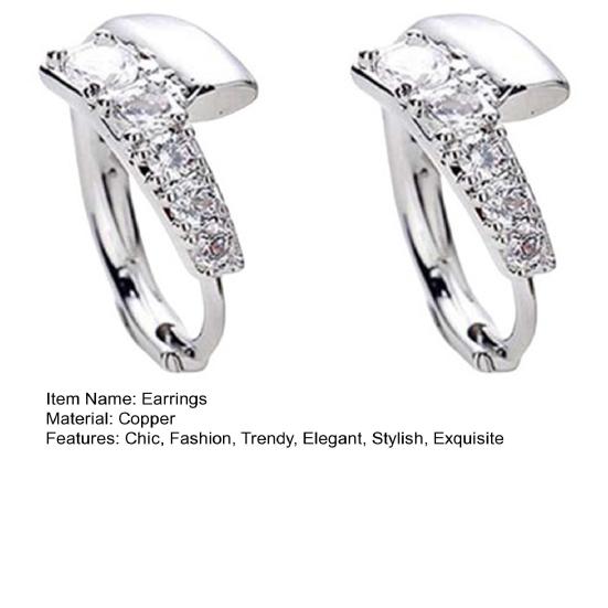 1 Pair Small Hoop Earrings for Women, Sparkling Rhinestone Hoop Earrings, Cubic Zirconia Jewelry Gift for Girlfriend Wife Mom