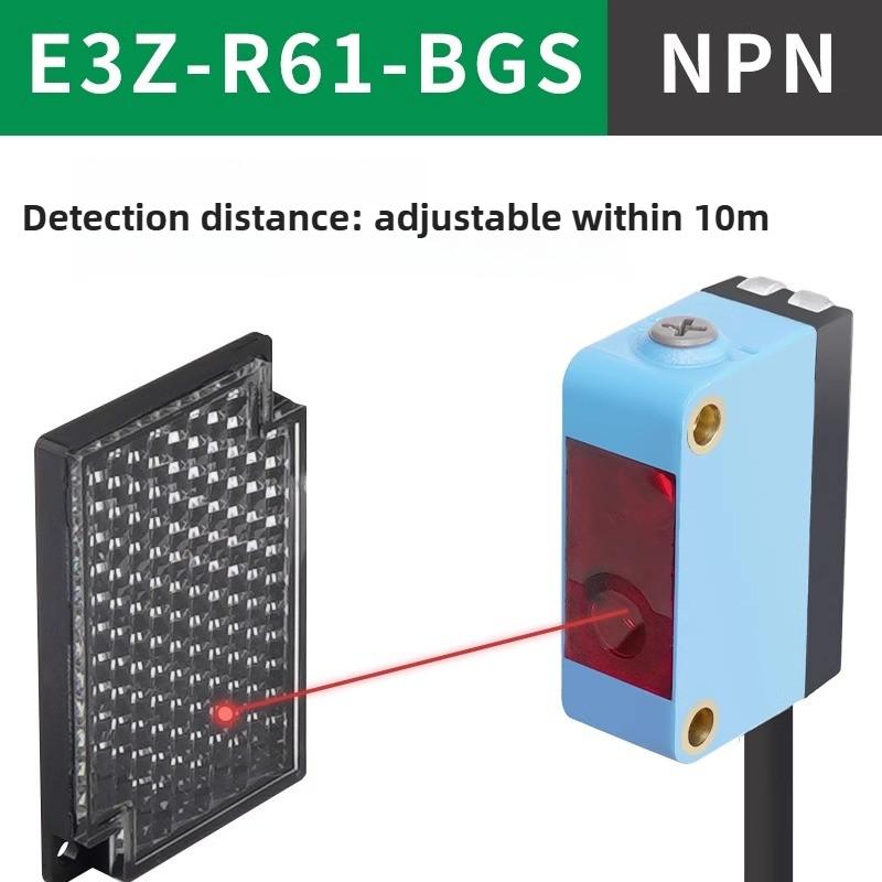 E3Z-R61-BGS Square Background Suppression Specular Reflection Type Laser Sensor Photoelectric Switch Npn24v Detection Distance