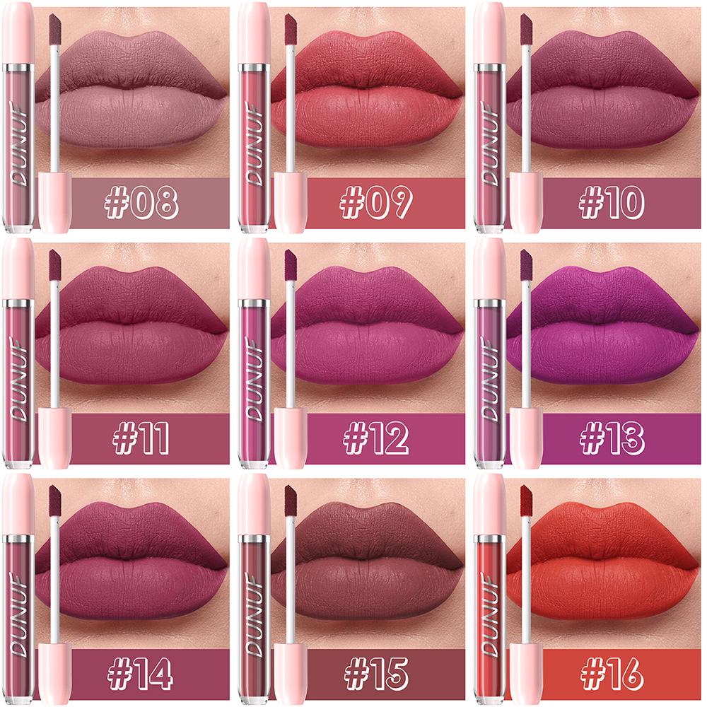 DUNUF 16-Piece Waterproof, Long-Lasting Lip Gloss Set - Non-Staining Lip Glaze