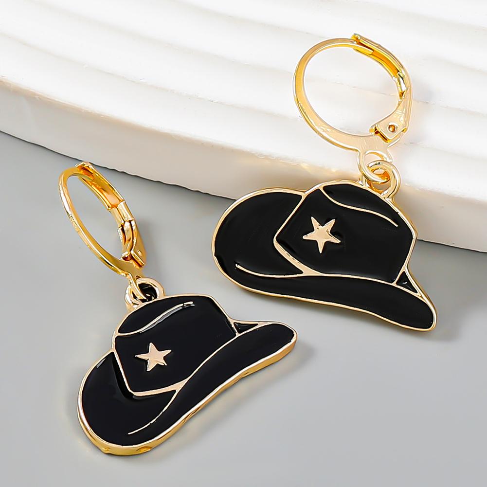 Women Fashion Earrings Trendy Cowboy Hat Alloy Earrings Jewelry Accessories For Girls Gifts