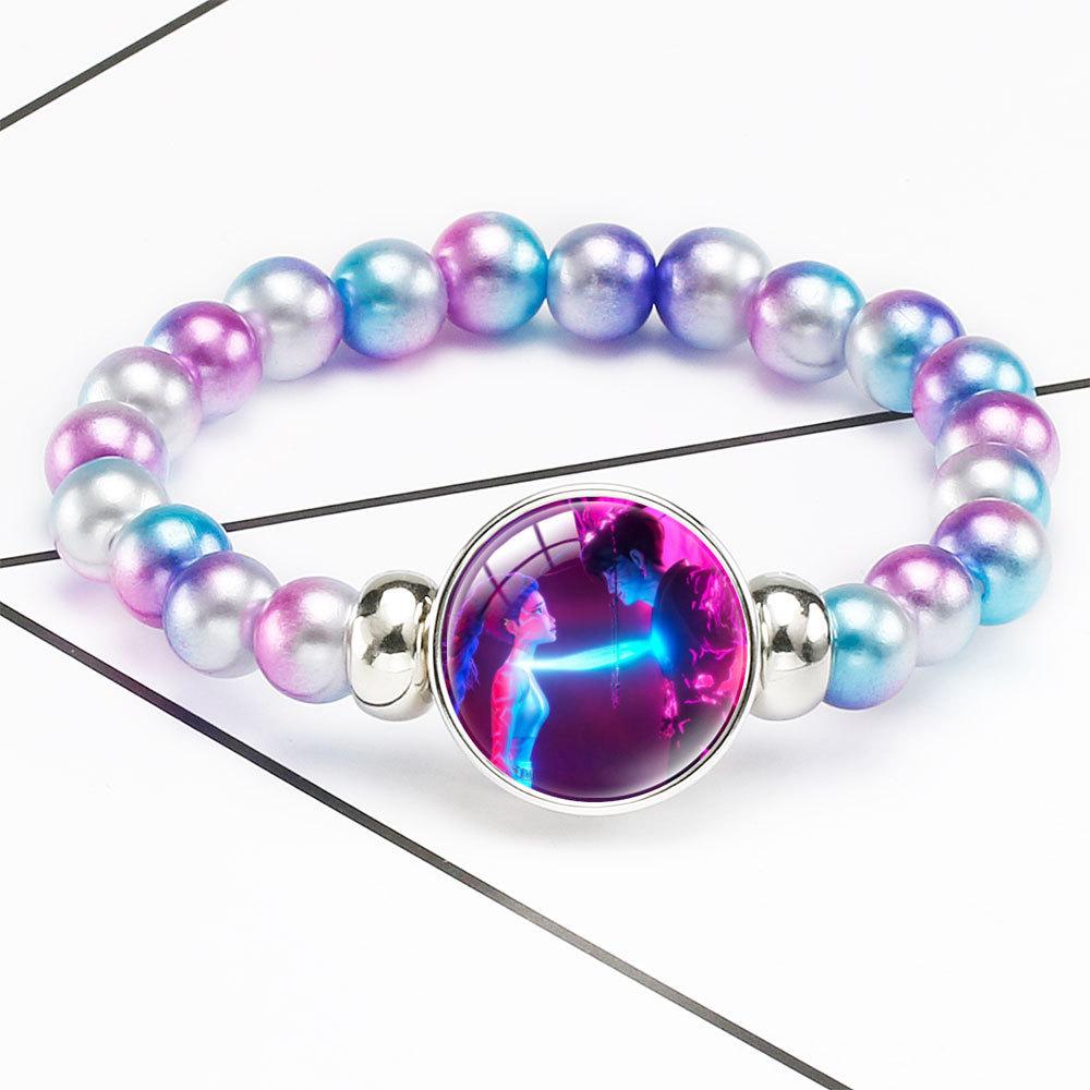 Gradual Change Beaded Bracelet Rumi Zoey Mira Embedded Crystal Bracelet Hidden Buckle Removable Elastic Jewelry