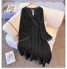 Plus Size Women's French Lace Dress, Long Sleeve, Waist-Cinched, Elegant and Slimming, Fits 130-300 Jin