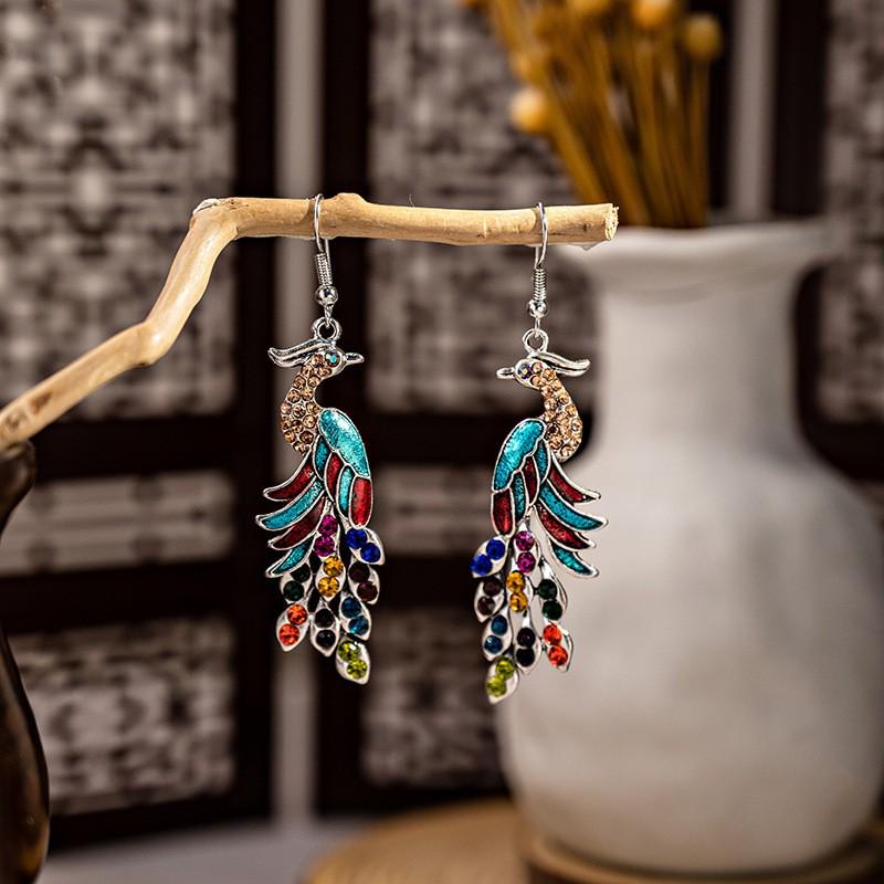Elegant Bohemian Tassel Stud Earrings - Retro Ethnic Dangle Design