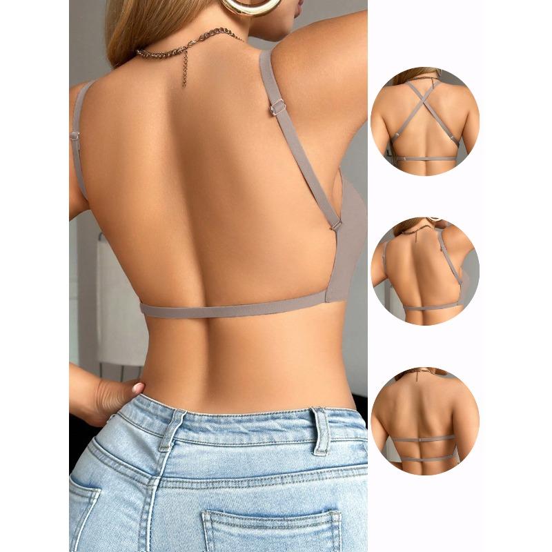 Women's Multi-Way Beauty Back Bra Sexy Backless Halter Bra Plus Size Push Up Brassiere