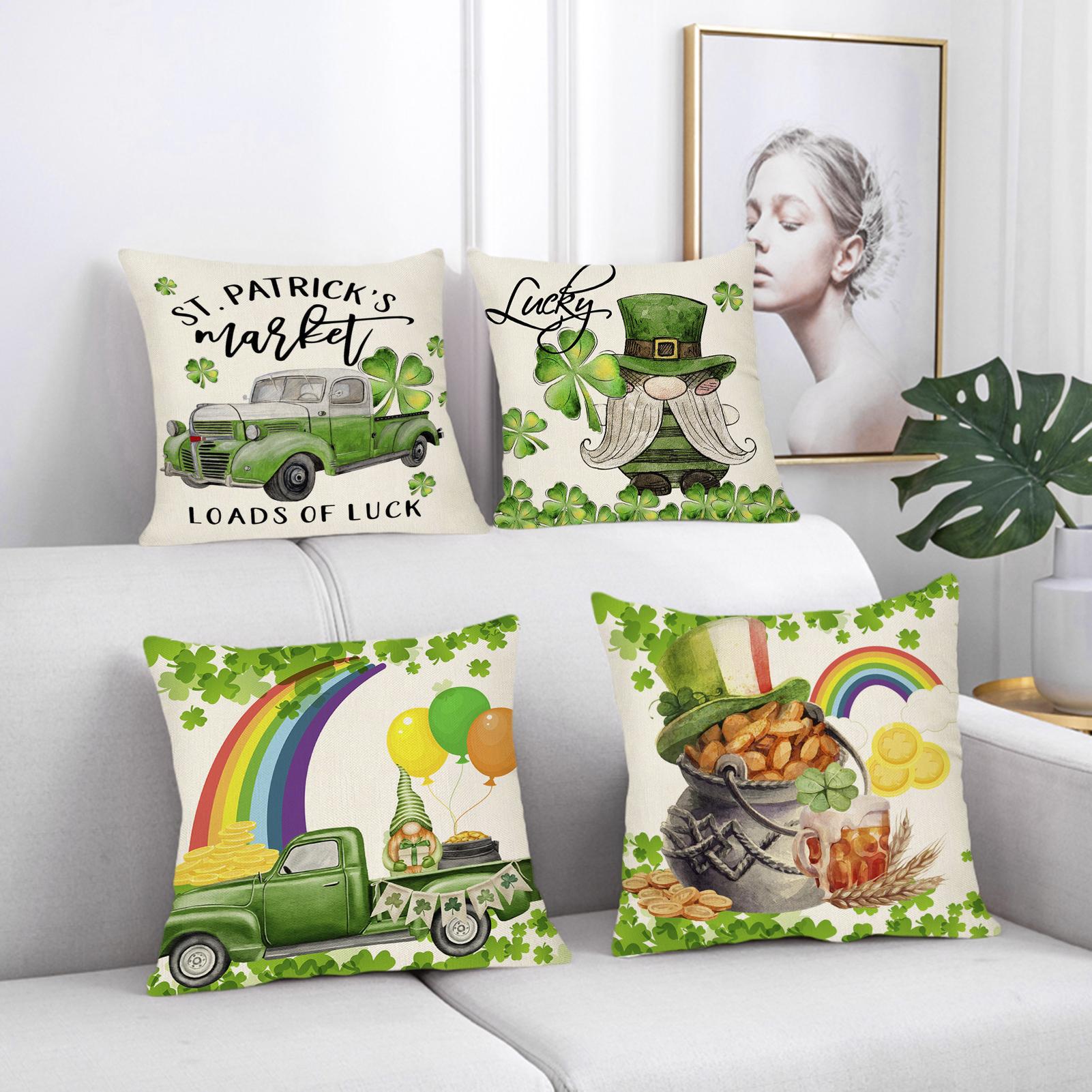 

Наволочка с принтом, декоративная удобная современная квадратная наволочка на день Святого Патрика, товары для дома