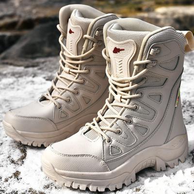 Büyük Boy çizmeler Kadın Sonbahar Çizmeler Süper Yüksek Kaliteli Çizmeler erkek ayakkabısı Swat taktik çizmeler
