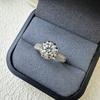 Vinregem Elegant 100% 925 Sterling Silver 3EX VVS1 D Color Round Cut 6.5MM 1CT Real Moissanite Diamonds Ring Wedding Engagement Fine Jewelry Gifts