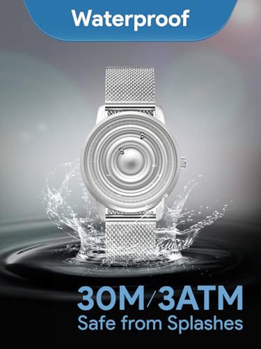 EUTOUR Magnetic Wristwatch with Ball Bearing Design, Unisex Quartz Watch for Men and Women, Minimalist Casual Design, Waterproof, 40mm, Rose Gold Dial