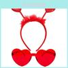 Valentine Heart Headband With Glitter Embellishments For Womens Party Decor