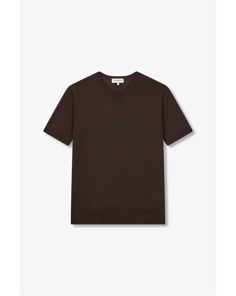 MAN ON THE BOON Essentials Short Sleeve Sweater_Brown 4714113016