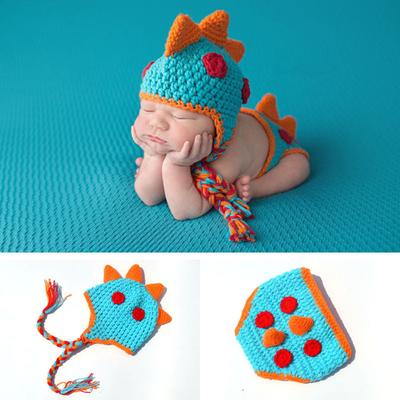 Baby Boy Dinosaur Outfit Newborn Photography Props Knit Infant Infant Accessorie