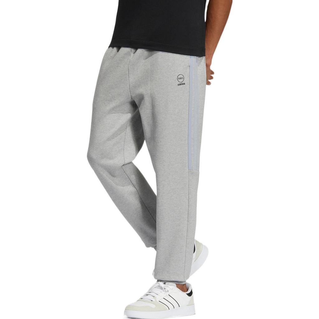 Adidas Neo Solid Color Logo Print Stripe Joggers Men Bottoms Grey HZ2431