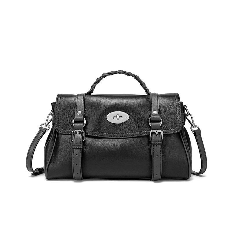 

Leather women s bags, high-end commuter handbags, new natural drop leather pattern shoulder bags, large-capacity messenger bags чёрный