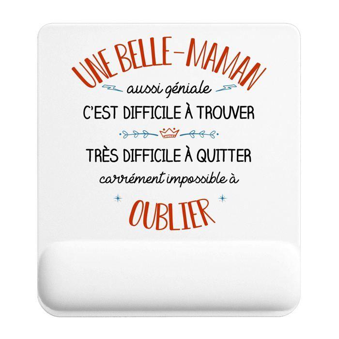 Tapis de souris - PLANETEE - Une Belle-Maman aussi géniale - 22 x 18 cm - surface lisse antidérapante - 3 mm
