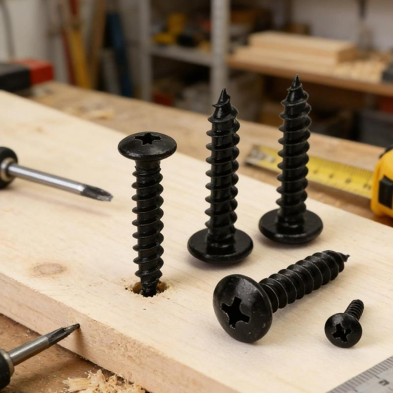 M2.3 M3.5 M4 M5 Phillips Truss Head Screw Carbon Steel Self Tapping Black Screws Woodworking Fasterner Hardware Accessories