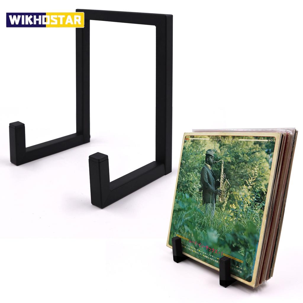 Metal Vinyl Record Storage Tabletop Retro Minimal Record Holder For LP Display,Small Vinyl Record Stands Organizer