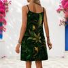 Women Plus Size Criss Cross Neck Strappy Sleeveless Floral Printed Curved Hem Dress
