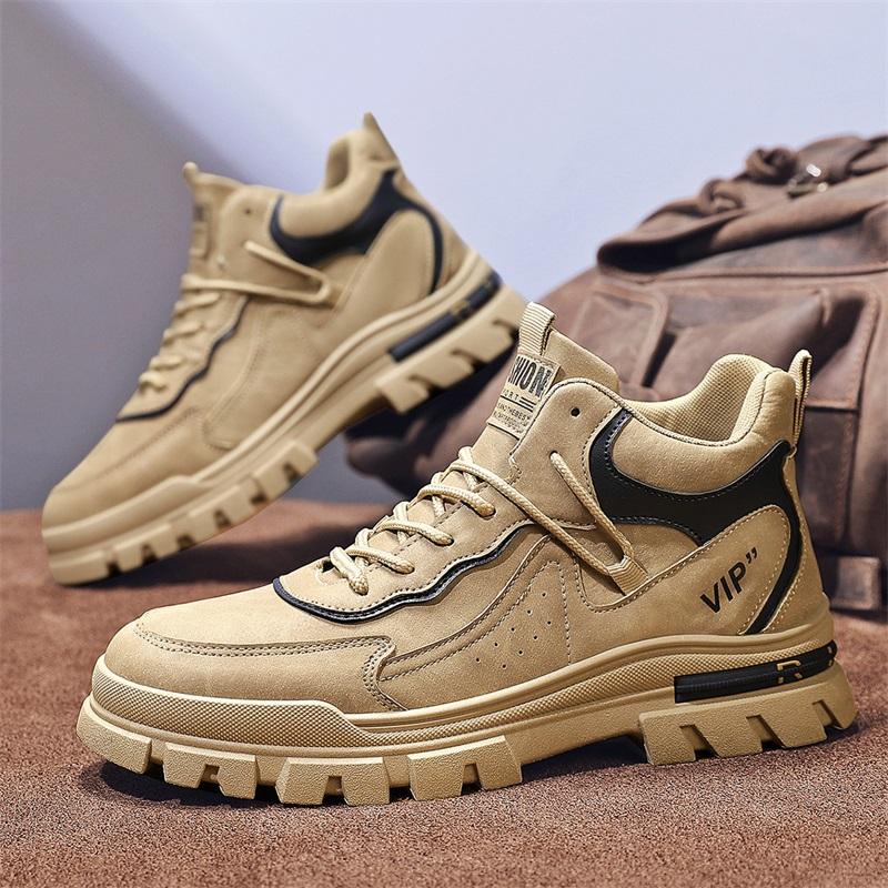 Men's casual boots soft sole anti slip Four Seasons work outdoor boots student sports boots fashion youth versatile trendy boots