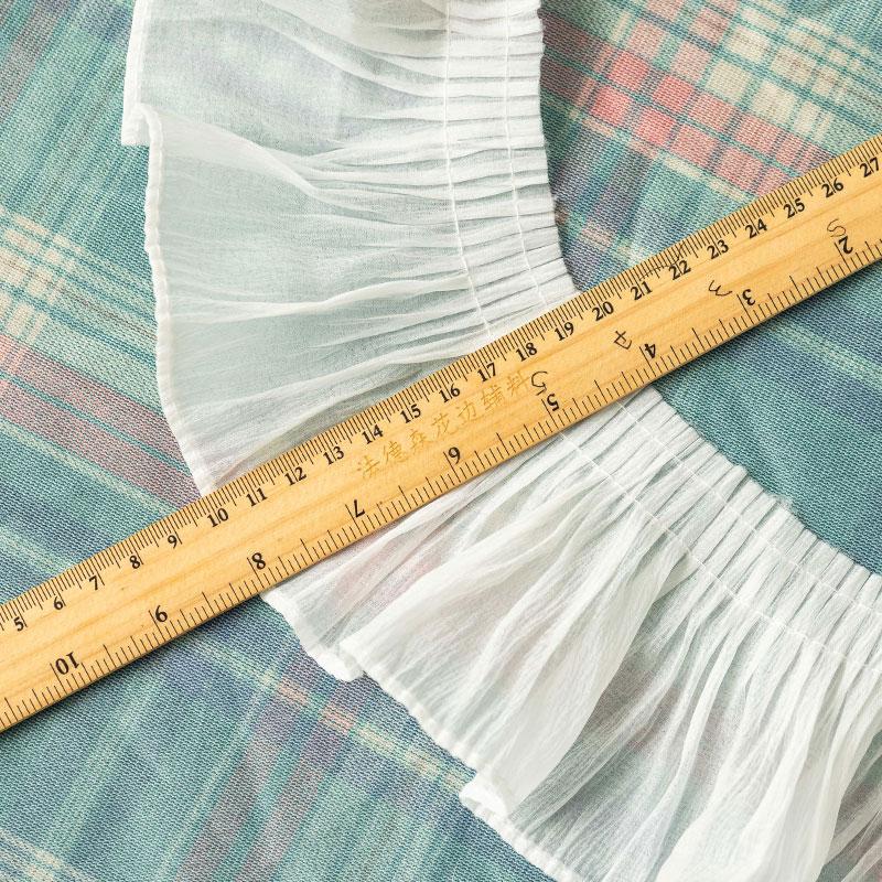 1Meter Lace Fabrics For Sewing Clothing Pleated Ribbons Diy Crafts Supplies Party Dress Needlework Decorative Trimmings white