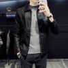 New spring and autumn soft leather jacket men's fashion casual lapel slim trend leather jacket