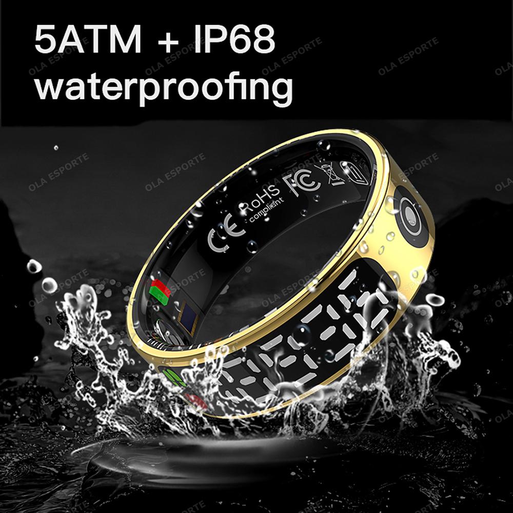 New Smart Ring LED Display Screen Heart Rate Blood Oxygen Monitor Waterproof Fitness Sports Smartring Men Women For Android IOS