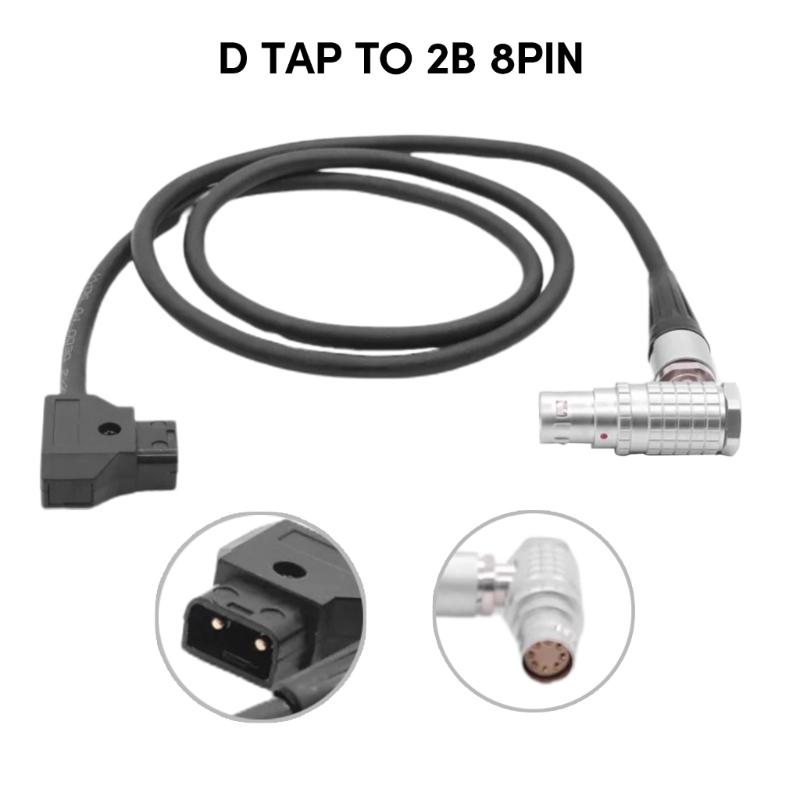 D Tap to 2B 8 Pin Right Angle Female Power Cable for  Amira Camera Battery Conversion Cable Accessories 60cm