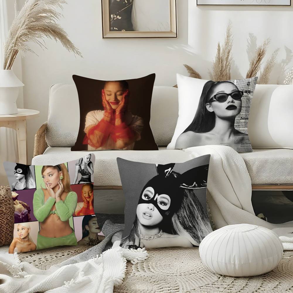 Singer A-Ariana G-Grandes Pillow Case Home Dorm Chair Back Short Plush Double-Sided Printing Office Nap Time Cushion Cover