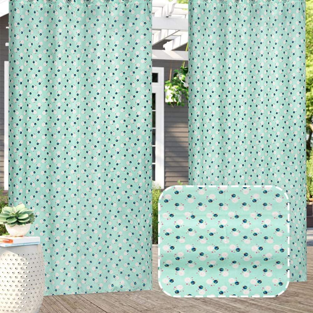 

54 x 84 Outdoor Printed Waterproof UV Protection Privacy Thermal Insulated Grommet , Planet (1 Panel ) светло-зеленый