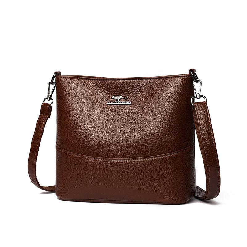Multi Functional Casual Crossbody Bag PU Soft Leather Retro Crossbody Bag Women's Shoulder Bag Simple Casual Bag