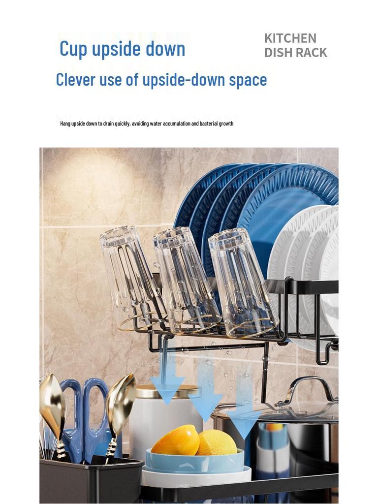 Japanese Kitchen Sink Drainer Rack for Bowls and Chopsticks with Drain Board