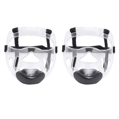 2x Clear Face Guard, Portable Detachable Taekwondo Protection for Sports