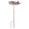 Outdoor Bird Bath Bowl with Bird Ornaments for Garden Decors Durable Metal Construction Stable Prongs Base