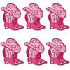 10PCS/lots Pink Western Cowboy Embroidered DIY Iron On Patches For Hats Jackets Jeans Sew Badges Pink Cartoon Embroidery Patch