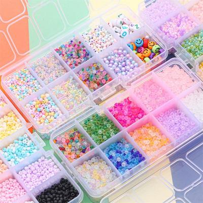 10-Compartment Frosted Rice Letter Beads Kit for DIY Necklace & Jewelry Making
