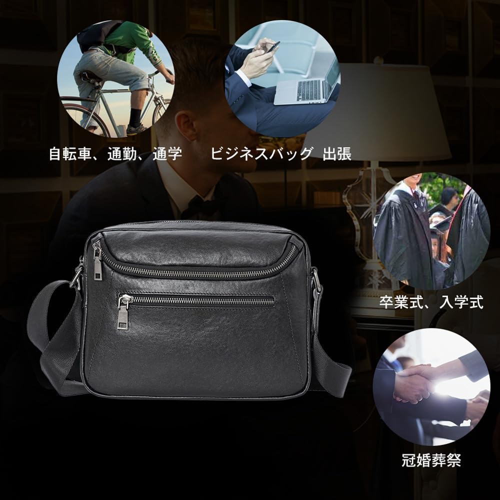 Whatna Antik-Stil Gebrämtes Natürliches Rindsleder Schultertasche für Herren, Crossbody Brusttasche mit Seitenfach für iPad (10,5 "), Große Umhängetasche