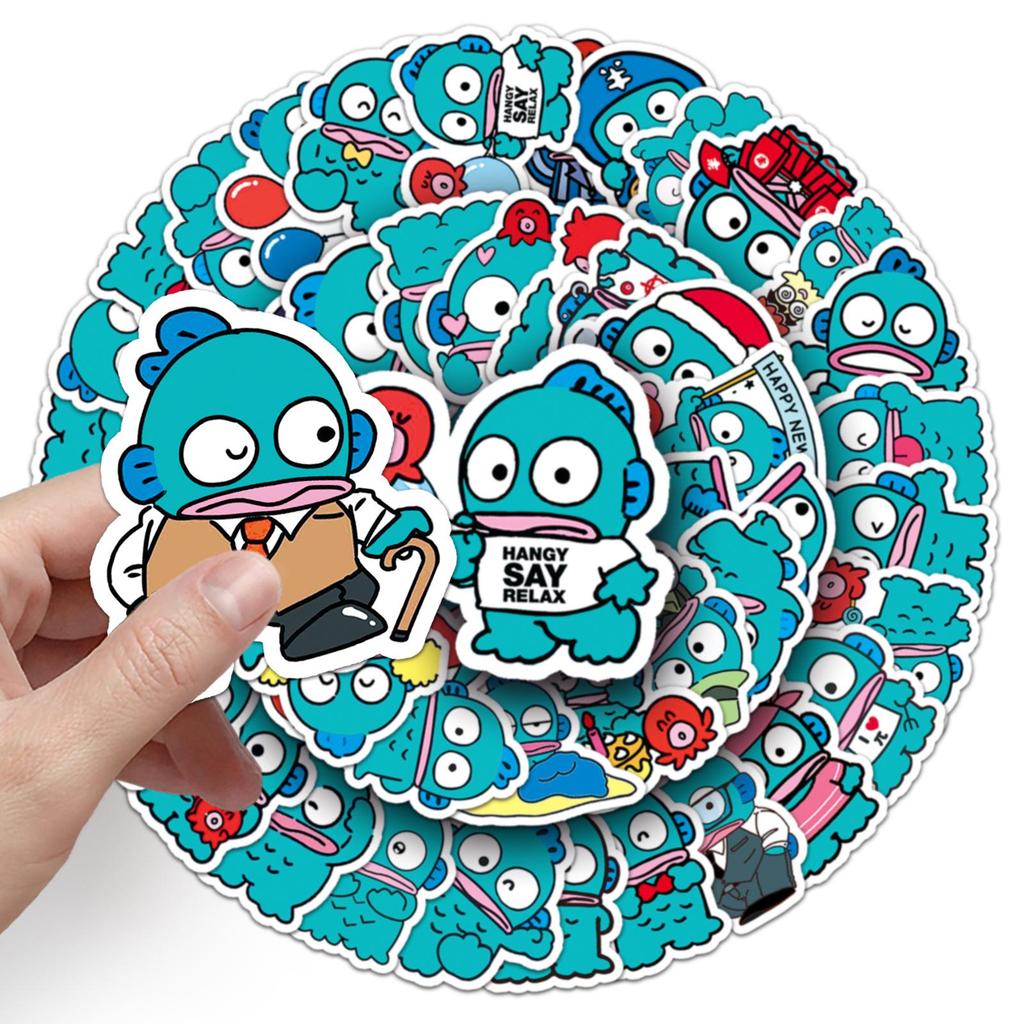 50-Pack Mermaid Cartoon Fish Stickers for Decor - Water Cup, Luggage, Phone Case