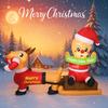 6.8FT Inflatable Festive Outdoor Ornament Santa Sleigh Reindeer LED Light Christmas Decoration Toy Holiday Gift Xmas Yard Decor