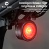 Luz Traseira de Bicicleta WEST BIKING com Sensor Inteligente 5 Modos Luz de Freio Inteligente Luz Traseira para Bicicleta MTB Estrada Luz Traseira Automática Alimentada por Bateria