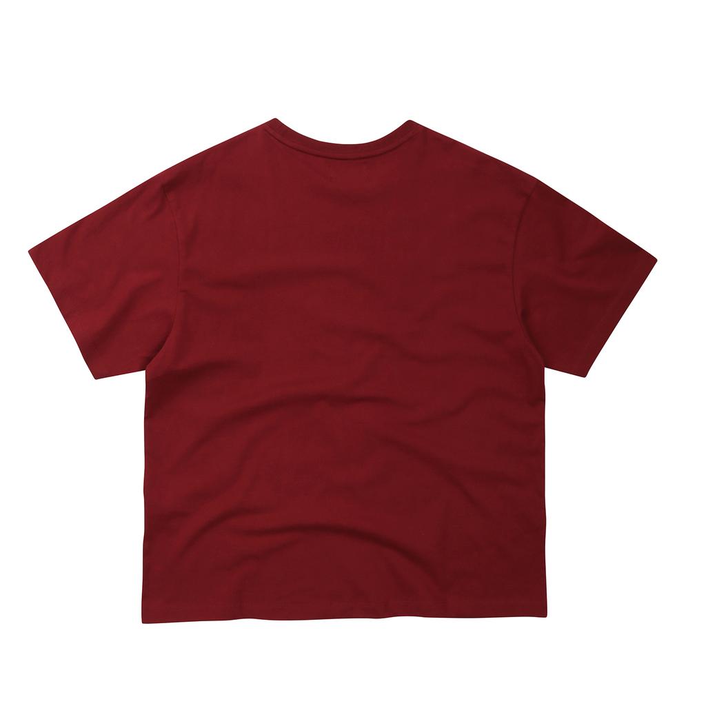 EEERRR Eeerrr Distorted Logo Over-Crop Fit T-Shirt (Wine)