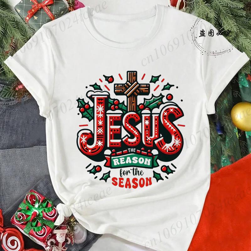 Merry Christmas Reindeer Print TShirts for Women Casual Short Sleeve Tee Shirts Fashion TShirts Womens Christmas Party Tops