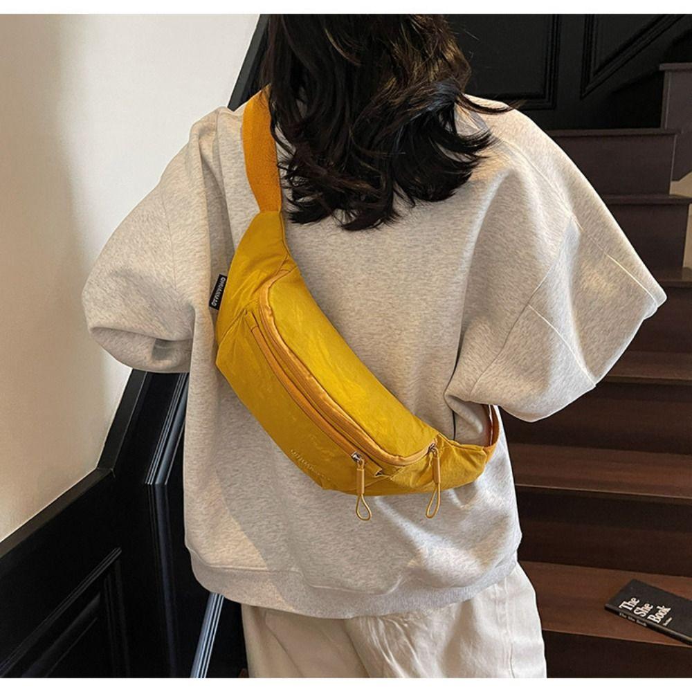 Solid Color Chest Bag Crossbody Bag Crossbody Waist Pack Casual Nylon Fanny Packs Travel