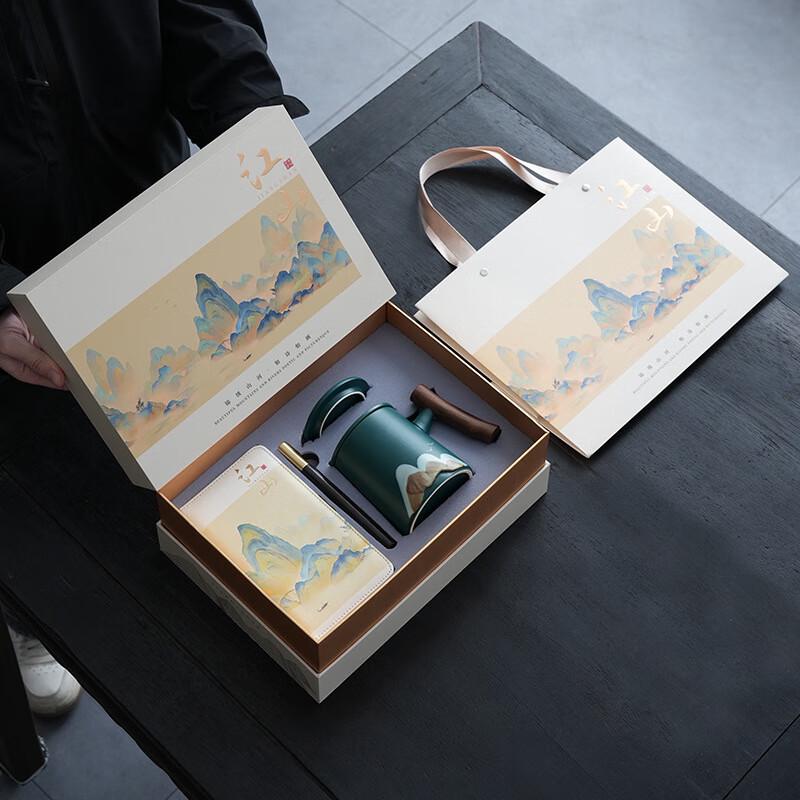 

Elegant Business Gift Set with Ceramic Mug, Notebook, and Pen