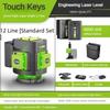 12/16 Line New Laser Level 360 ° Horizontal and Vertical Cross Green Line Projector Portable Auto Self-Leveling Measuring Tools